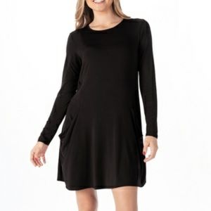 Betabrand Sweatshirt Travel Dress, Size XL, black
